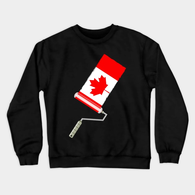 Paint Roller Canadian Flag Crewneck Sweatshirt by mailboxdisco